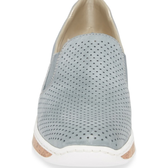 Rieker NEW Women's 10 Wedge Sneakers Comfort SlipOn Leather - Picture 5 of 7